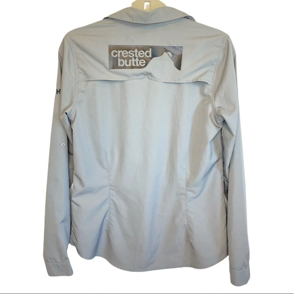 Helly Hansen Crested Butte Button Down Shirt Gray Size Medium - Picture 4 of 6